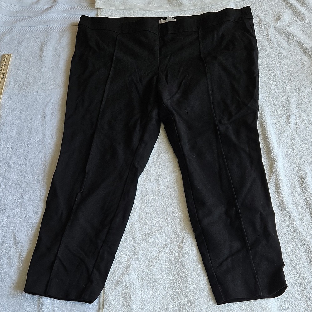 H&M Black Solid Viscose Blend Pants Women XXL Machine Washable 24" Inseam